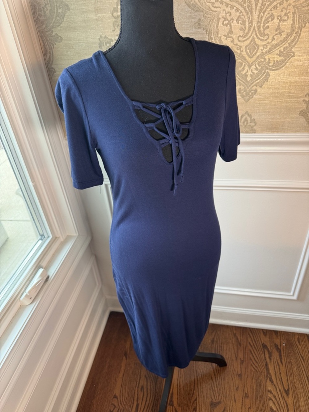 Velvet torch navy maxi dress